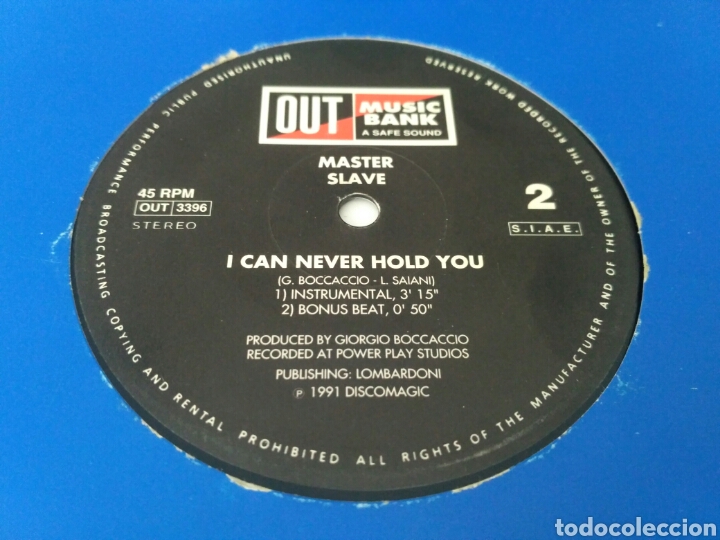 Discos de vinilo: Master Slave - I Can Never Hold You - Foto 2