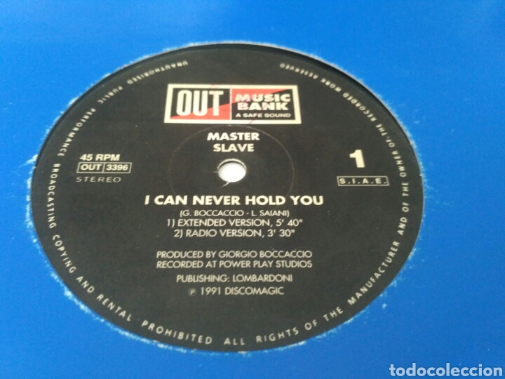 Discos de vinilo: Master Slave - I Can Never Hold You - Foto 1
