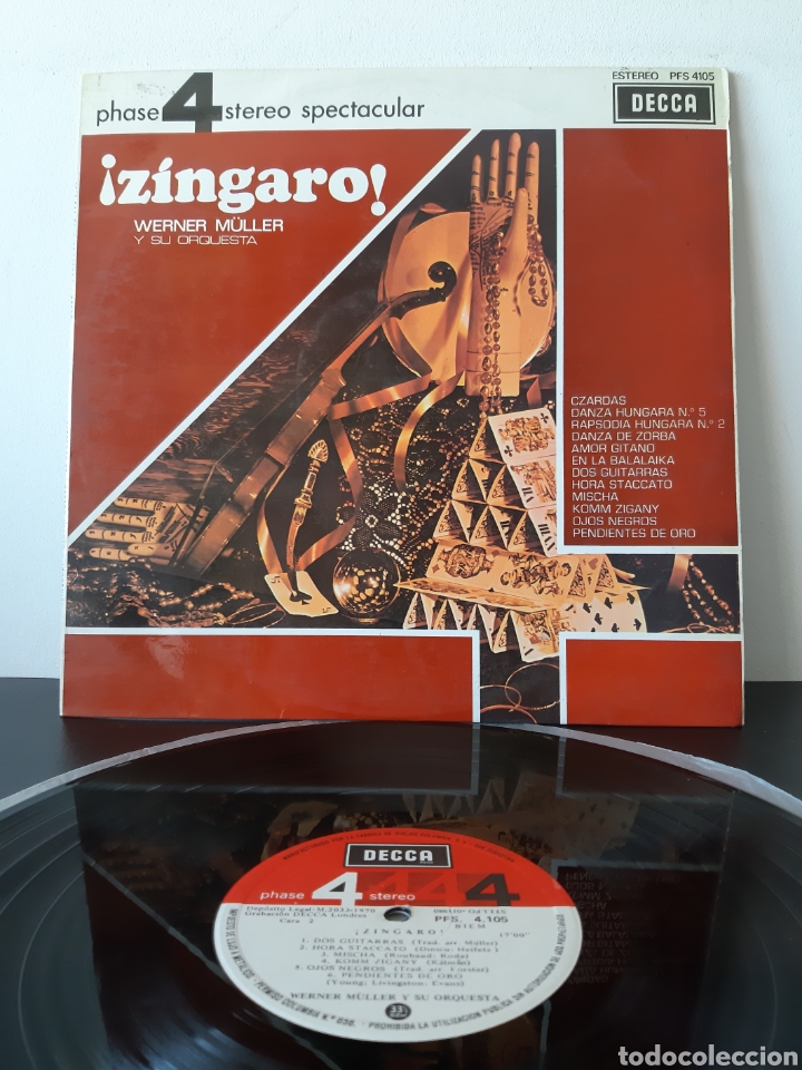 Discos de vinilo: &iexcl;ZINGARO! WERNER M&Uuml;LLER Y SU ORQUESTA. DECCA. ESPA&Ntilde;A - Foto 1