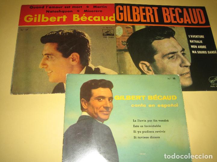 Discos de vinilo: GILBERT BECAUD - LOTE DE 3 EPS - ED. ESPA&Ntilde;OLA - Foto 1