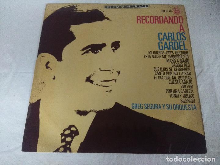 Discos de vinilo: VINILO/RECORDANDO A CARLOS GARDEL. - Foto 1