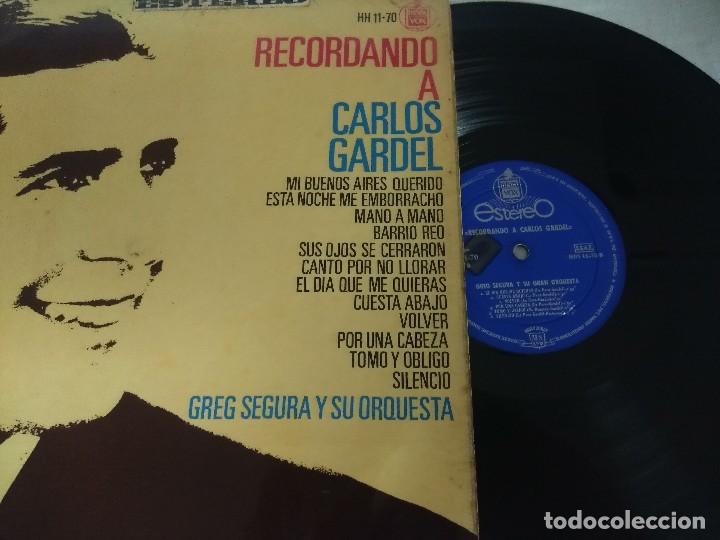 Discos de vinilo: VINILO/RECORDANDO A CARLOS GARDEL. - Foto 2