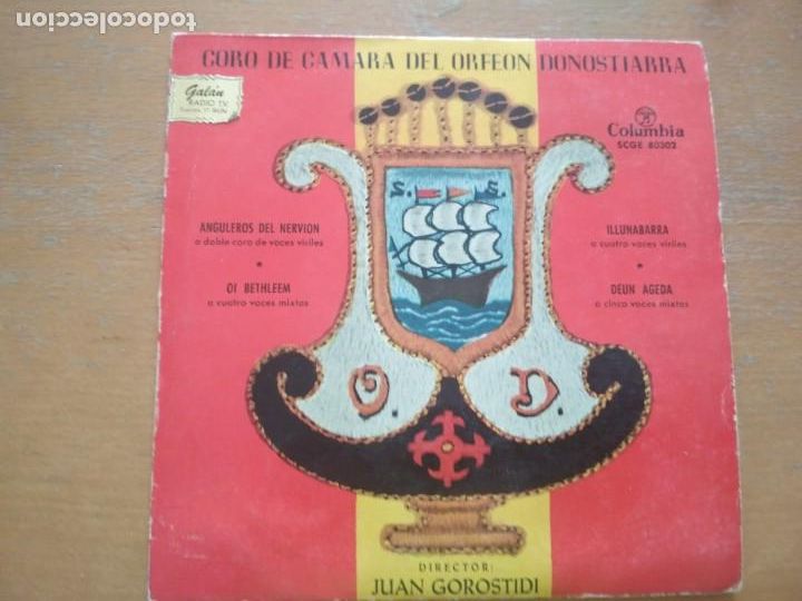 Dischi in vinile: CORO DE C&Aacute;MARA DEL ORFEON DONOSTIARRA - UME EDER BAT / BOGA BOGA / BI EUSKO ABESTI - EP 1959