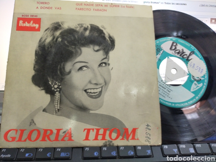 Discos de vinilo: Gloria Thomas EP torero + 3 Espa&ntilde;a 1961 - Foto 1