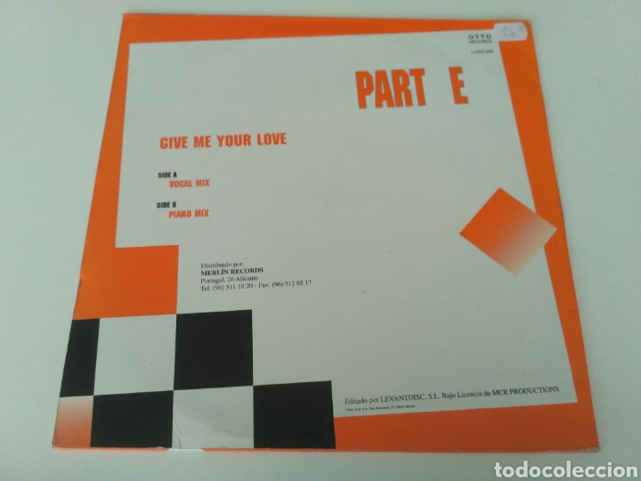 Discos de vinilo: Part-E - Give Me Your Love - Foto 2