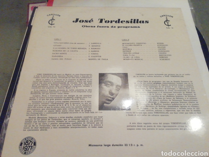 Discos de vinilo: Jos&eacute; Tordesillas. Obras fuera de programa. 1977. - Foto 3