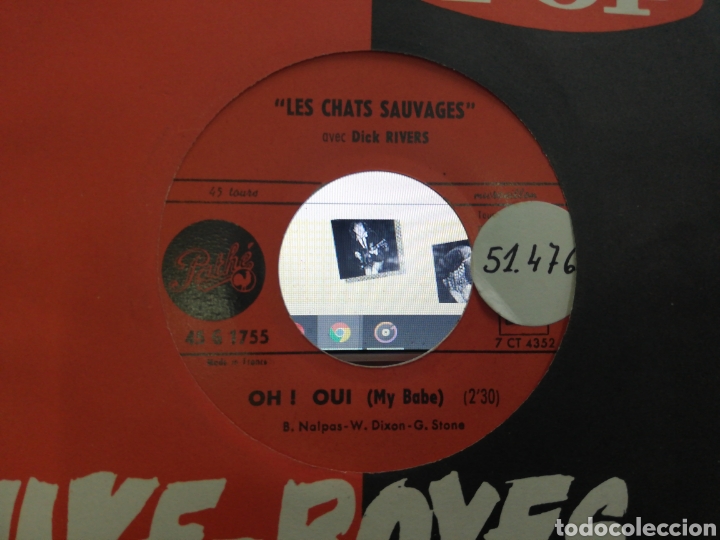 Disques de vinyle: Les chats sauvages avec dick rivers single oh! Oui Francia 1962
