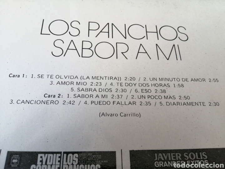 Discos de vinilo: SABOR A TI. LOS PANCHOS. CBS. 1976. LP - Foto 3
