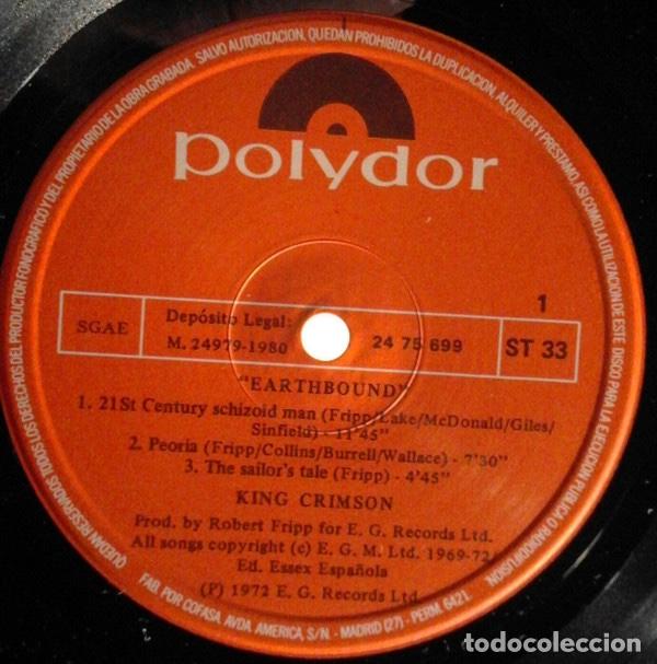 Discos de vinilo: King Crimson &lrm;&ndash; Earthbound - Foto 3