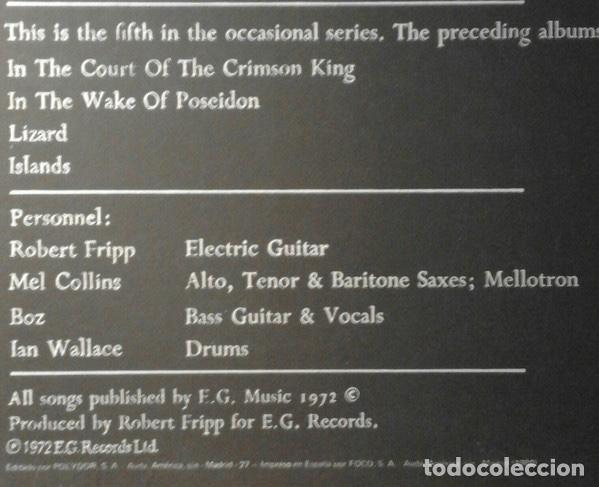 Discos de vinilo: King Crimson &lrm;&ndash; Earthbound - Foto 4