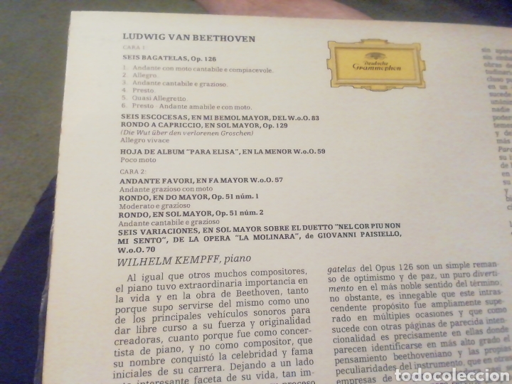 Discos de vinilo: Beethoven. Para Elisa. Vinilo. - Foto 2