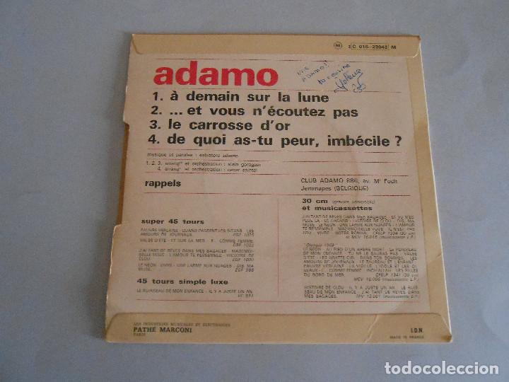 Discos de vinilo: EP ADAMO - A DEMAIN SUR LA LUNE + 3 - - Foto 2
