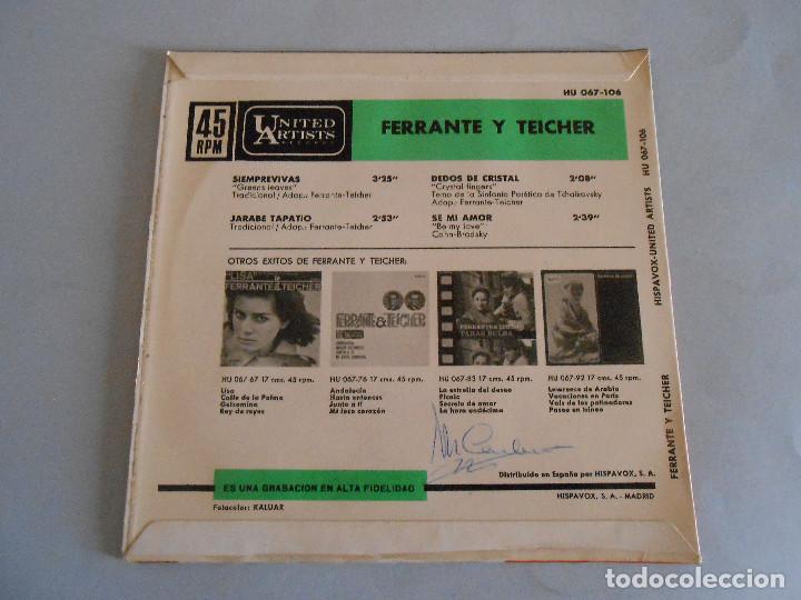 Discos de vinilo: FERRANTE Y TEICHER EP - SIEMPREVIVAS +3 - 1963 - Foto 2