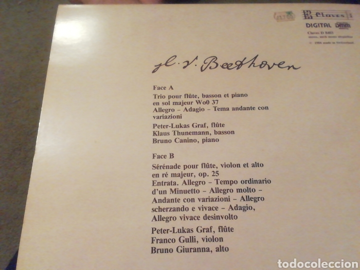 Discos de vinilo: Beethoven. Trios flauta. vinilo. - Foto 2