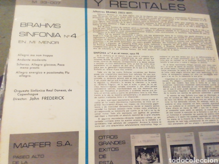 Discos de vinilo: Brahms. Sinfon&iacute;a n&uacute;mero 4 - Foto 2