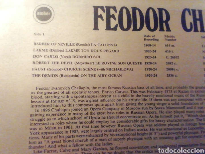 Discos de vinilo: Feodor Chaliapin. vinilo. varias piezas. - Foto 2