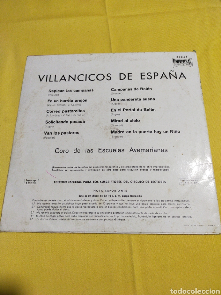 Discos de vinilo: MINILP VILLANCICOS DE ESPA&Ntilde;A - Foto 2
