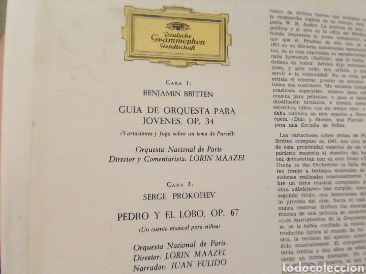 Discos de vinilo: Britten. Guia de orquesta para j&oacute;venes. Vinilo - Foto 2