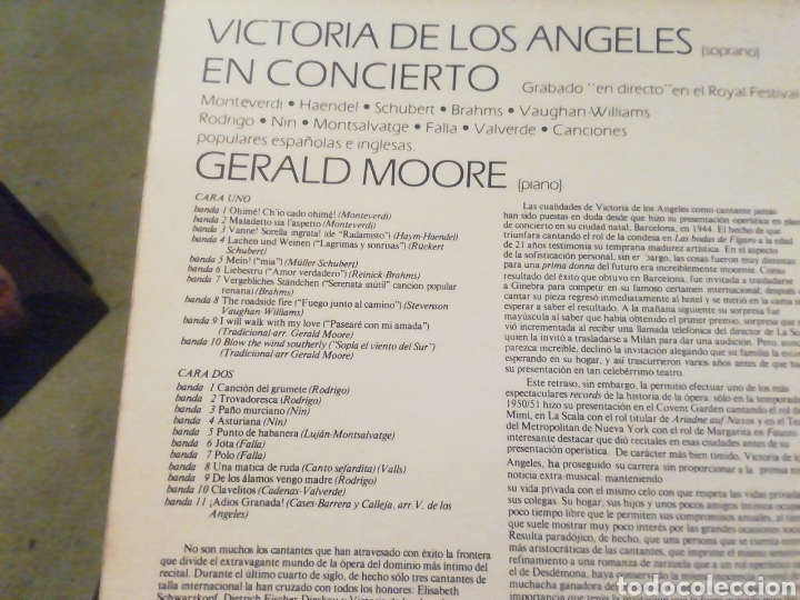 Discos de vinilo: Victoria de los &Aacute;ngeles. Gerald Moore. vinilo - Foto 2