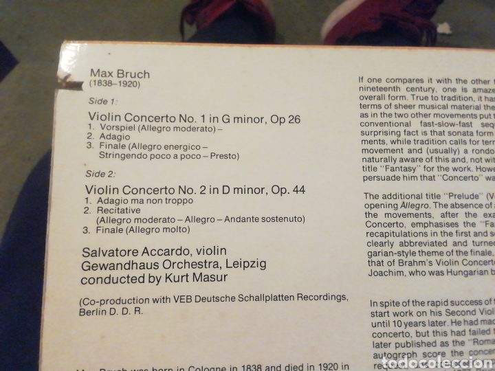Discos de vinilo: Brunch. Conciertos para violin. Kurt Masur. Vinilo - Foto 2