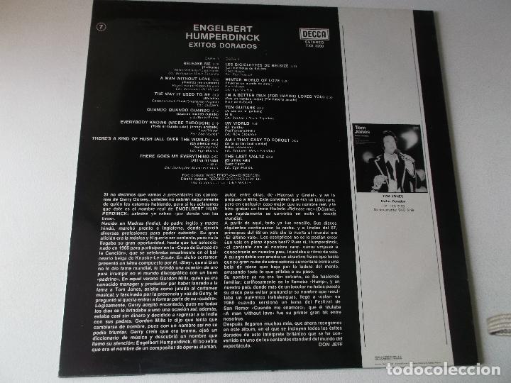 Discos de vinilo: ENGELBERT HUMPERDINCK,EXITOS DORADOS, DECCA, 1980 - Foto 2