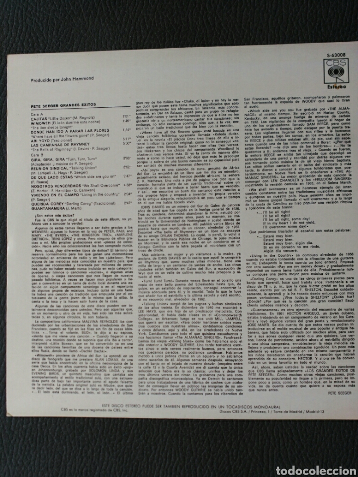 Discos de vinilo: PETE SEEGER DISCO LP VINILO - Foto 2