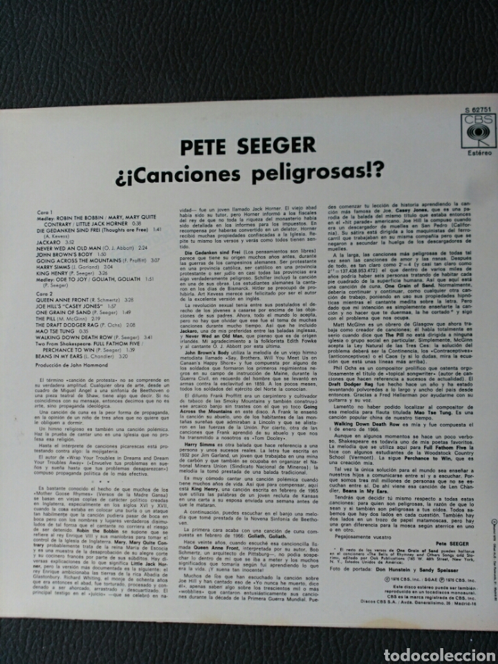 Discos de vinilo: PETE SEEGER DISCO LP VINILO - Foto 2