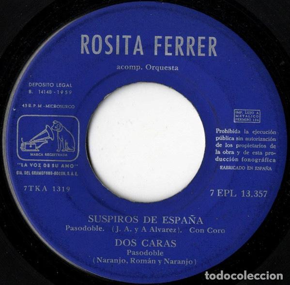 Discos de vinilo: Suspiros De Espa&ntilde;a - Rosita Ferrer - Foto 3