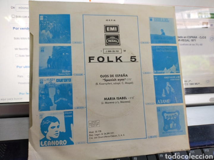 Discos de vinilo: Folk 15 single ojos de Espa&ntilde;a 1971 - Foto 2