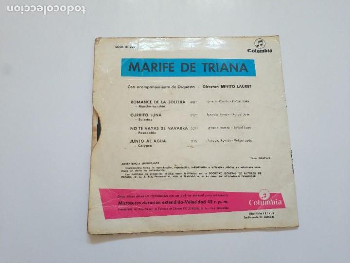 Discos de vinilo: MARIFE DE TRIANA. COLUMBIA 1967 - Foto 2