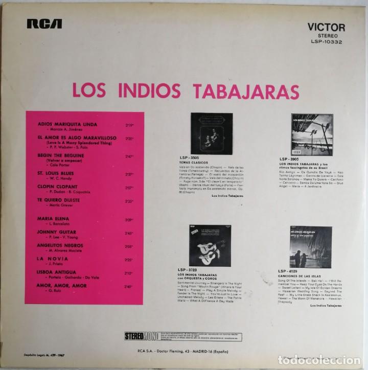 Discos de vinilo: Los Indios Tabajaras. Los Indios Tabajaras RCA LSP-10332 - Foto 2