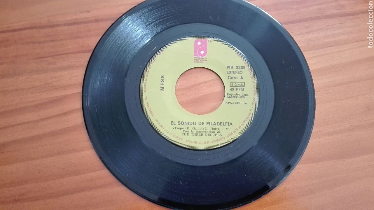 Disques de vinyle: El sonido de Filadelfia single Tsop Algo por nada Philadelphia International Records 1974 solo disco