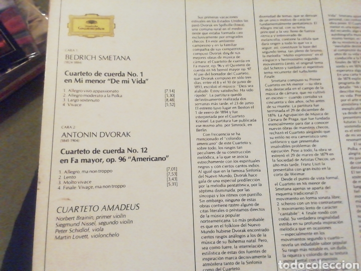Discos de vinilo: Smetana. Cuarteto 1. Dvorak. Cuarteto 12. vinilo. - Foto 2