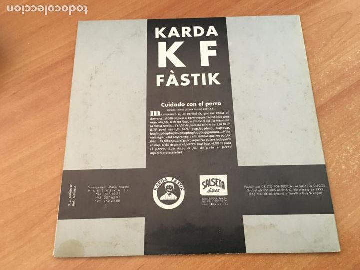Discos de vinilo: KARDA FASTIK (CUIDADO CON EL PERRO) SINGLE (EPI18) - Foto 3