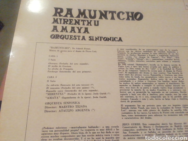 Discos de vinilo: Ramuntcho Mirentxu Amaya. vinilo. - Foto 2
