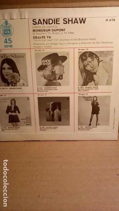 Discos de vinilo: SANDIE SHAW - CANTA EN ESPA&Ntilde;OL . - Foto 3