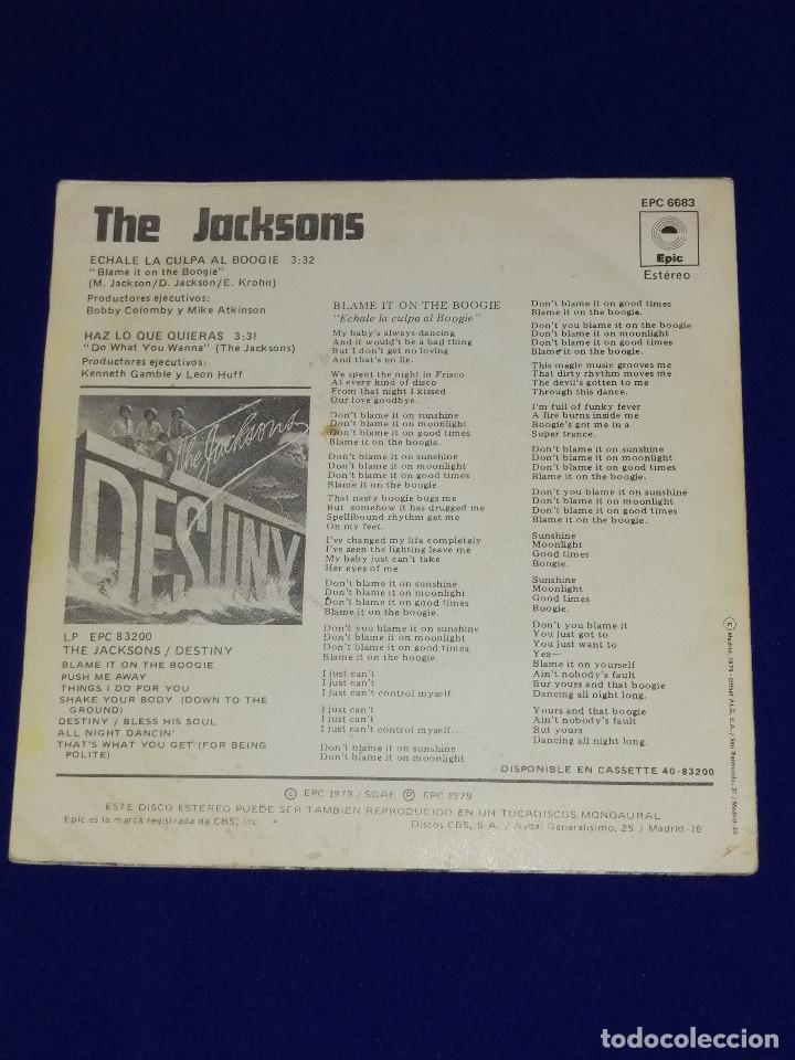 Discos de vinilo: THE JACKSONS- ECHALE LA CULPA AL BOOGIE - Foto 3