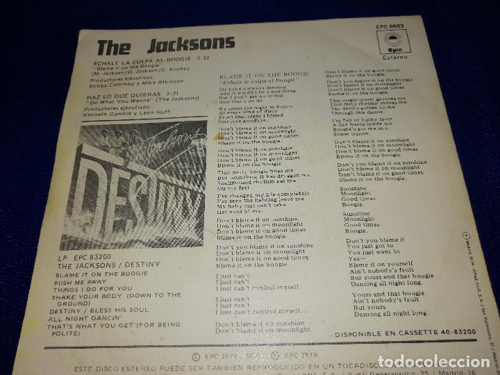 Discos de vinilo: THE JACKSONS- ECHALE LA CULPA AL BOOGIE - Foto 5
