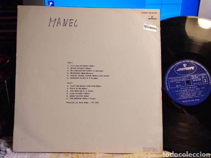 Discos de vinilo: STEVE MILLER BABD FLY LIKE AN EAGLE ESPA&Ntilde;A 1976 - Foto 2