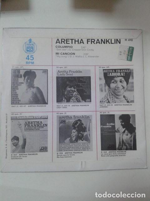 Discos de vinilo: Aretha Franklin. Columpio y Mi canci&oacute;n . - Foto 2