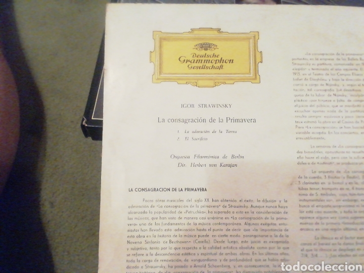 Discos de vinilo: Strawinsky. La consagraci&oacute;n de la primavera. vinilo. Karajan. - Foto 2