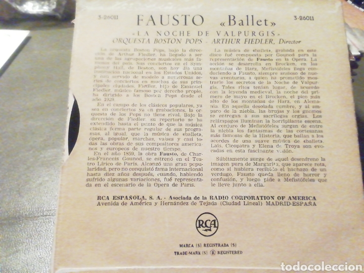 Discos de vinilo: Fausto. ballet. vinilo. La noche de valpurgis. Vinilo. - Foto 2
