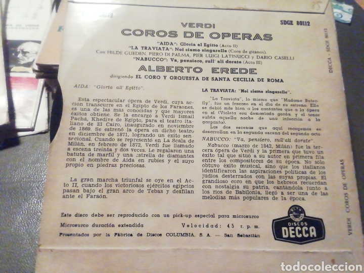 Discos de vinilo: Verdi. coros de operas. vinilo. - Foto 2