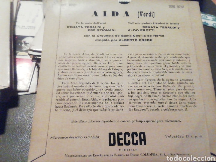 Discos de vinilo: Aida. Renata Tebaldi. vinilo. - Foto 2
