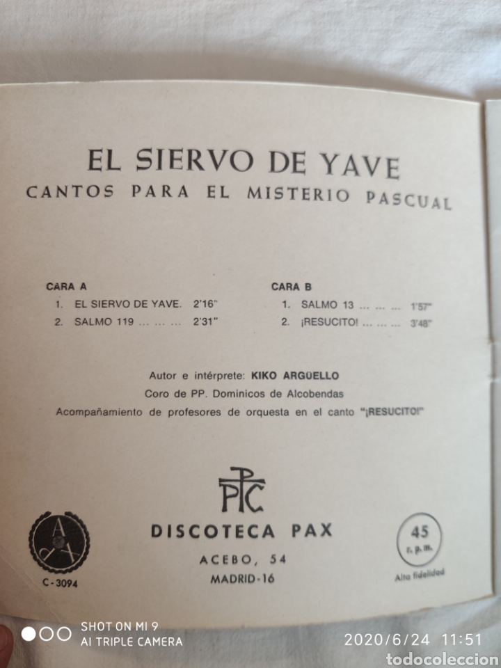 Discos de vinilo: &Uacute;NICO, SINGLE 1967, EL SIERVO DE YAVE, VER - Foto 2