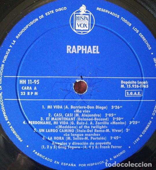 Discos de vinilo: RAPHAEL - RAPHAEL - LP DE VINILO 1&ordf; EDICION DE 1965 - Foto 2