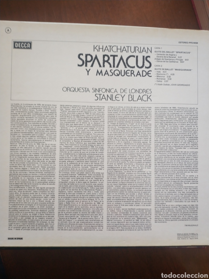 Discos de vinilo: Khatchaturian Spartacus y masquerade - Foto 2