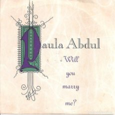 Disques de vinyle: PAULA ABDUL - WILL YOU MARRY ME / GOODNIGHT, MY LOVE (SINGLE INGLES, VIRGIN 1992). Lote 209347340