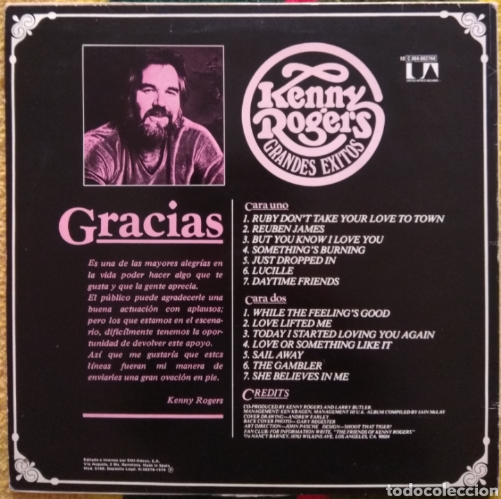 Discos de vinilo: Kenny Rogers&nbsp;&lrm;&ndash;&nbsp;Grandes Exitos - Foto 2