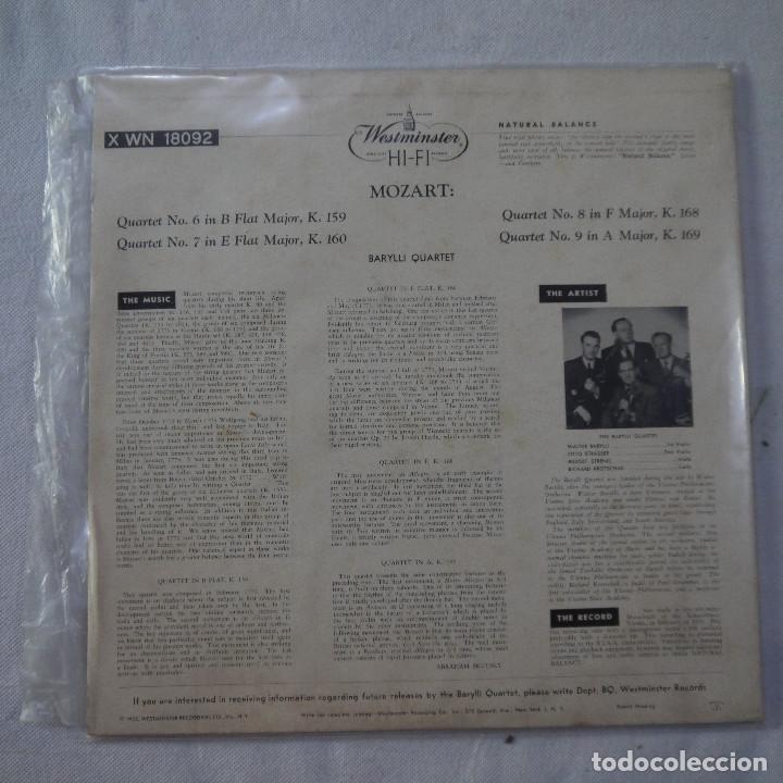 Discos de vinilo: BARYLLI QUARTET - MOZART STRING QUARTETS - LP 1955 - Foto 2
